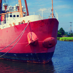 Red boat at the Harbor